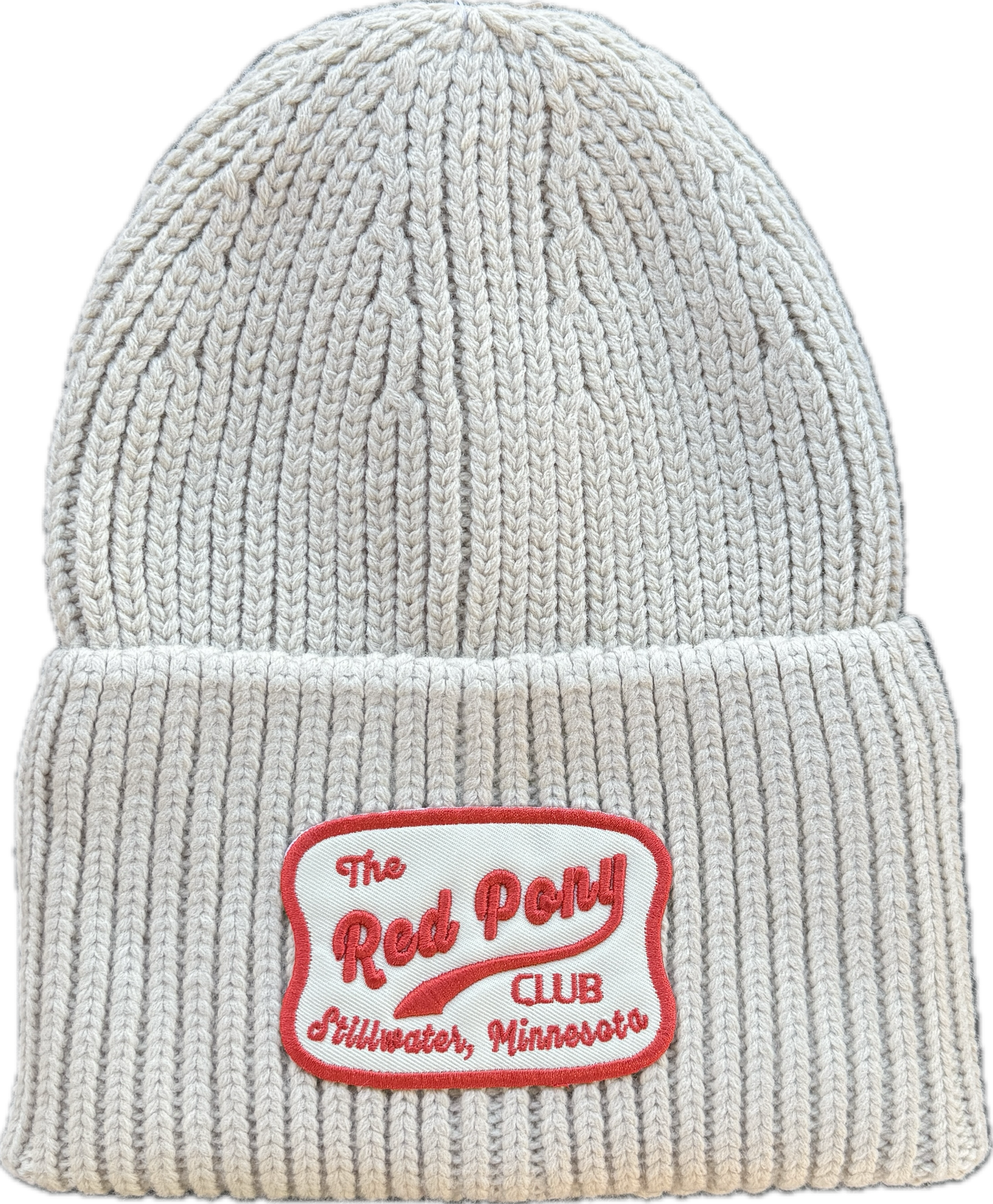 Stillwater Red Pony Club Retro Patch Cream Beanie