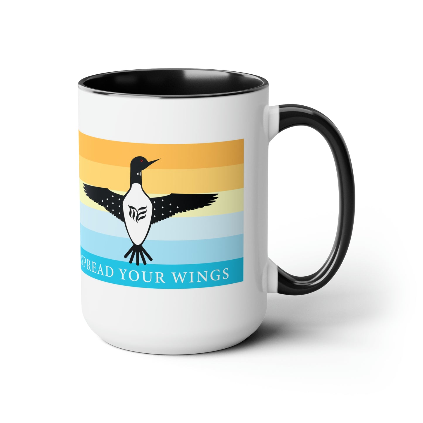 Modern Envy Loon Two-Tone Coffee Mugs, 15oz