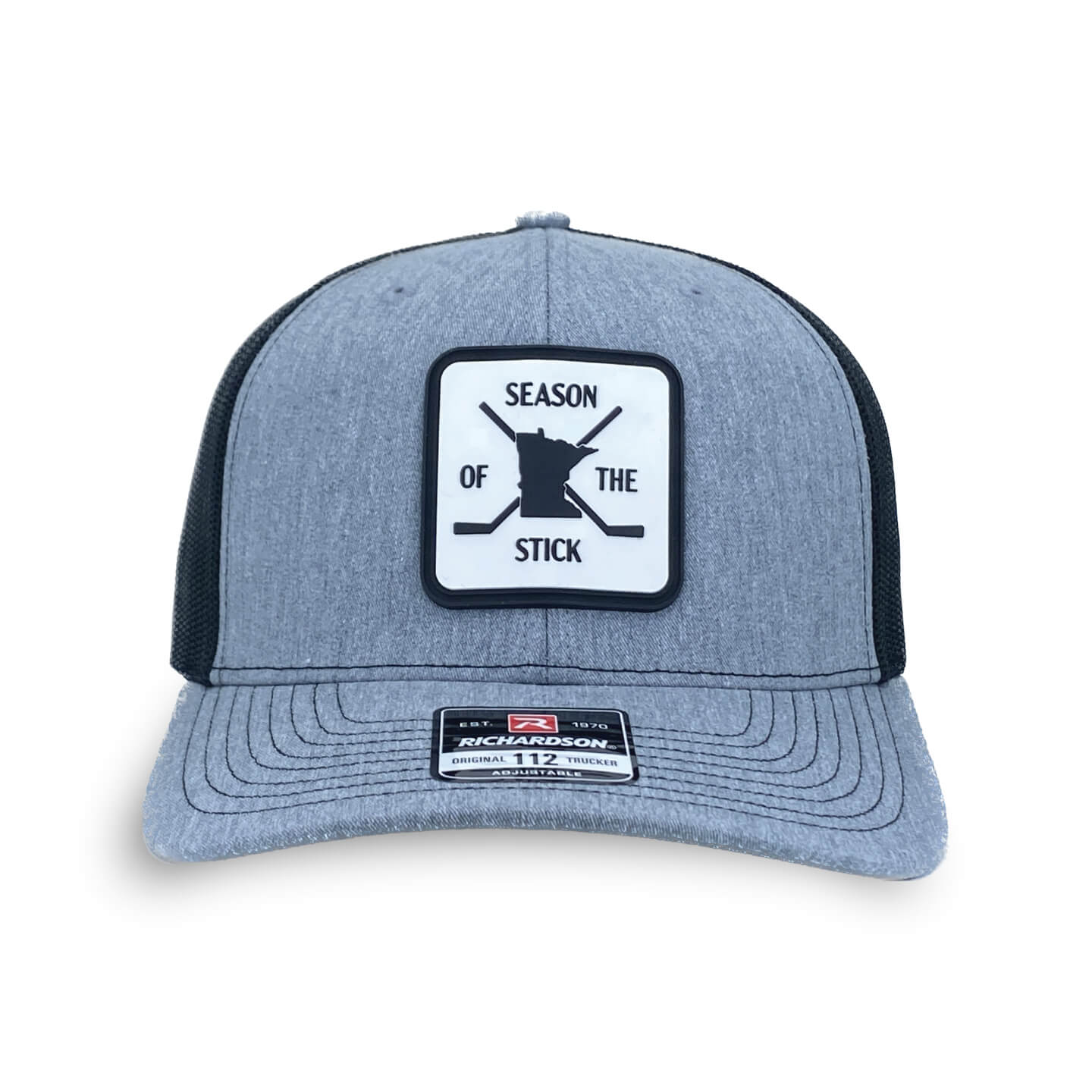 Minnesota Hockey patch on Heather Gray Trucker hat