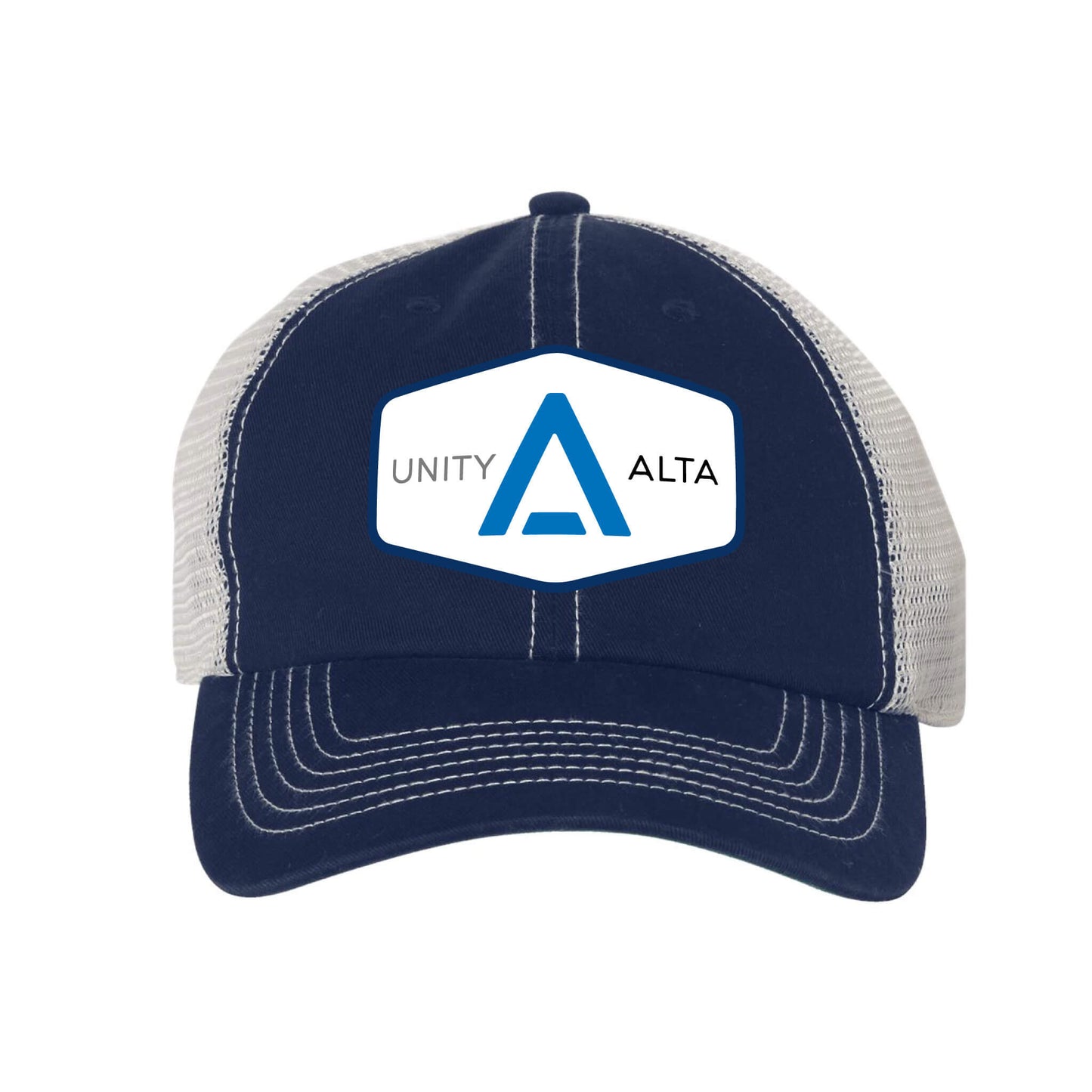 3-4 weeks production 10pc Avigilon PVC USA Blue outline 47 Brand Trowler Trucker Navy
