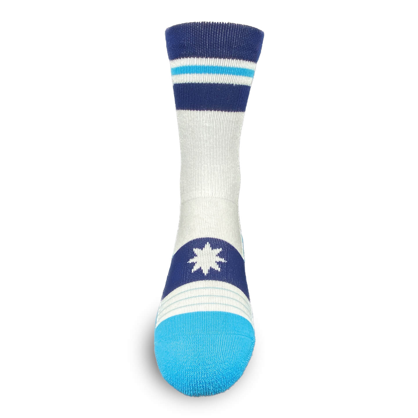 Northstar Minnesota Flag Crew Socks in lIght and dark Blue