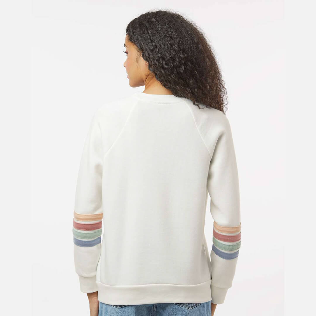 Minnesota Loon on Stripe Sleeve Crew Sweatshirt