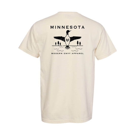 Minnesota Loon White Vintaged Ivory T-Shirt Unisex Cotton Colors 1717
