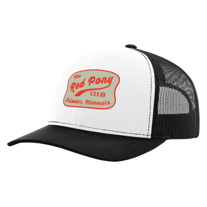 Stillwater Red Pony Club Retro Patch Richardson 112 White with Black
