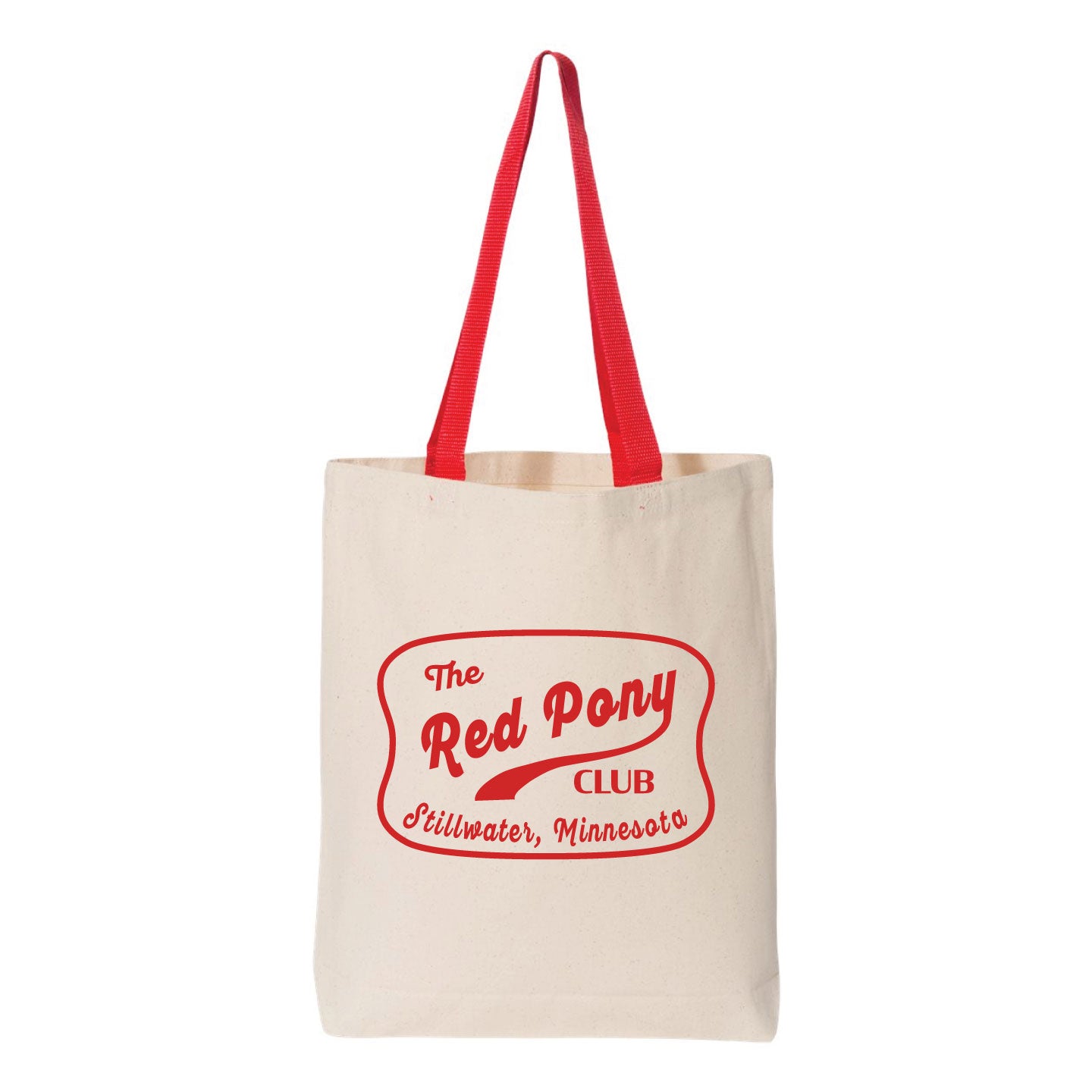 Stillwater, Minnesota Red Pony Club Retro Patch Canvas Tote