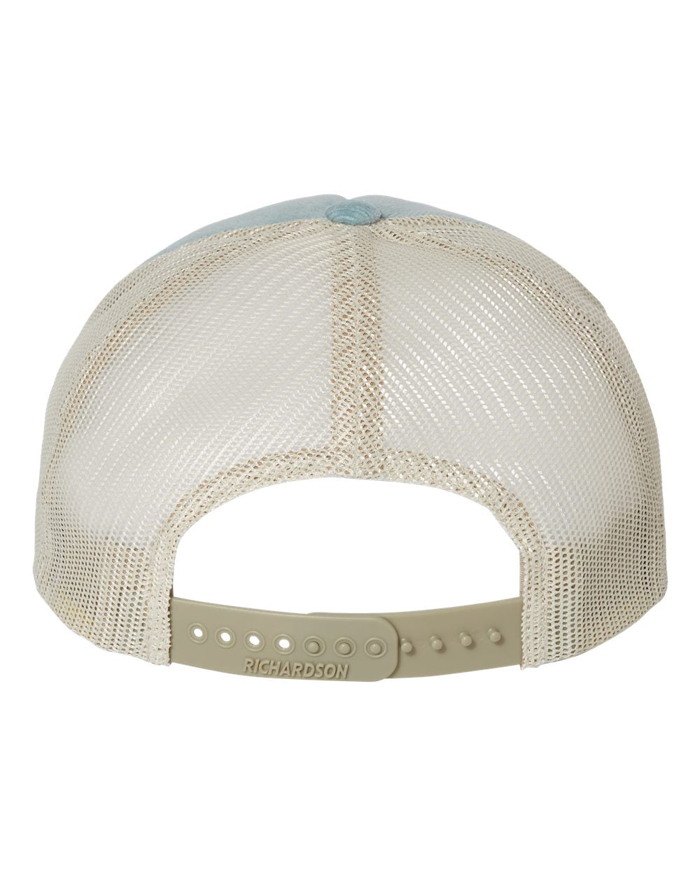 5 panel corduroy trucker hat in Light Blue back view