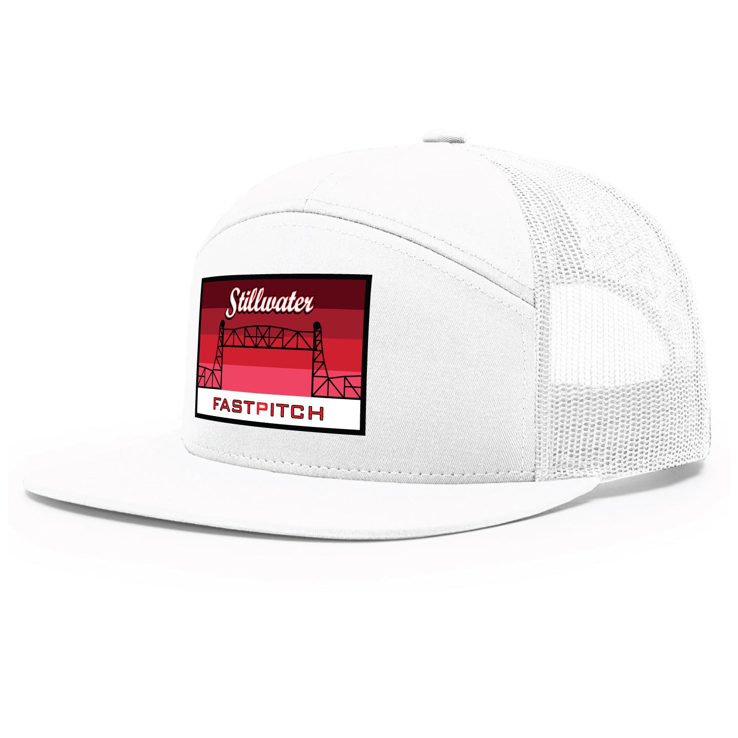 Richardson 168 White Trucker with Embroidered Stillwater Patch