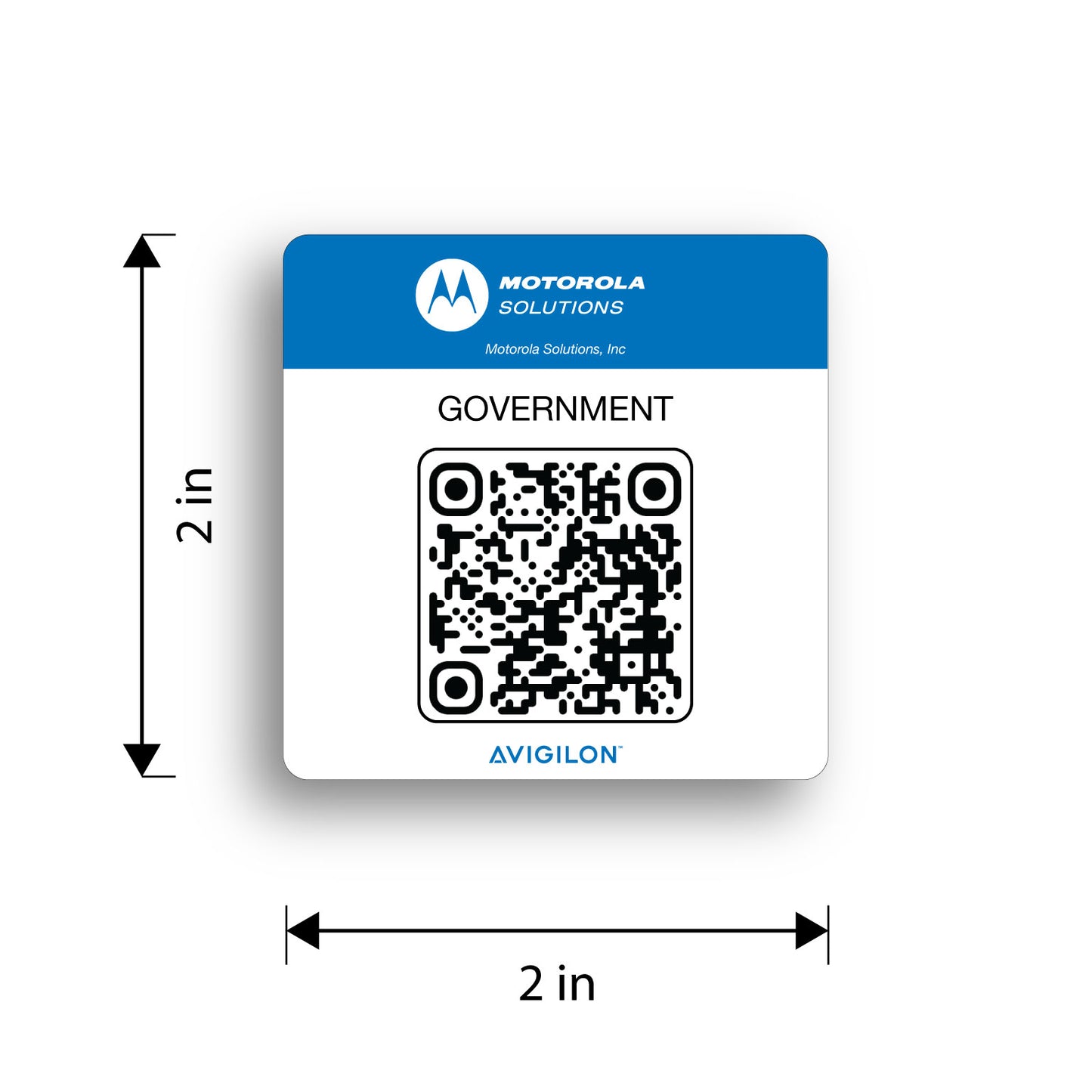 2 weeks production 100pc Avigilon Government Industry QR Stickers