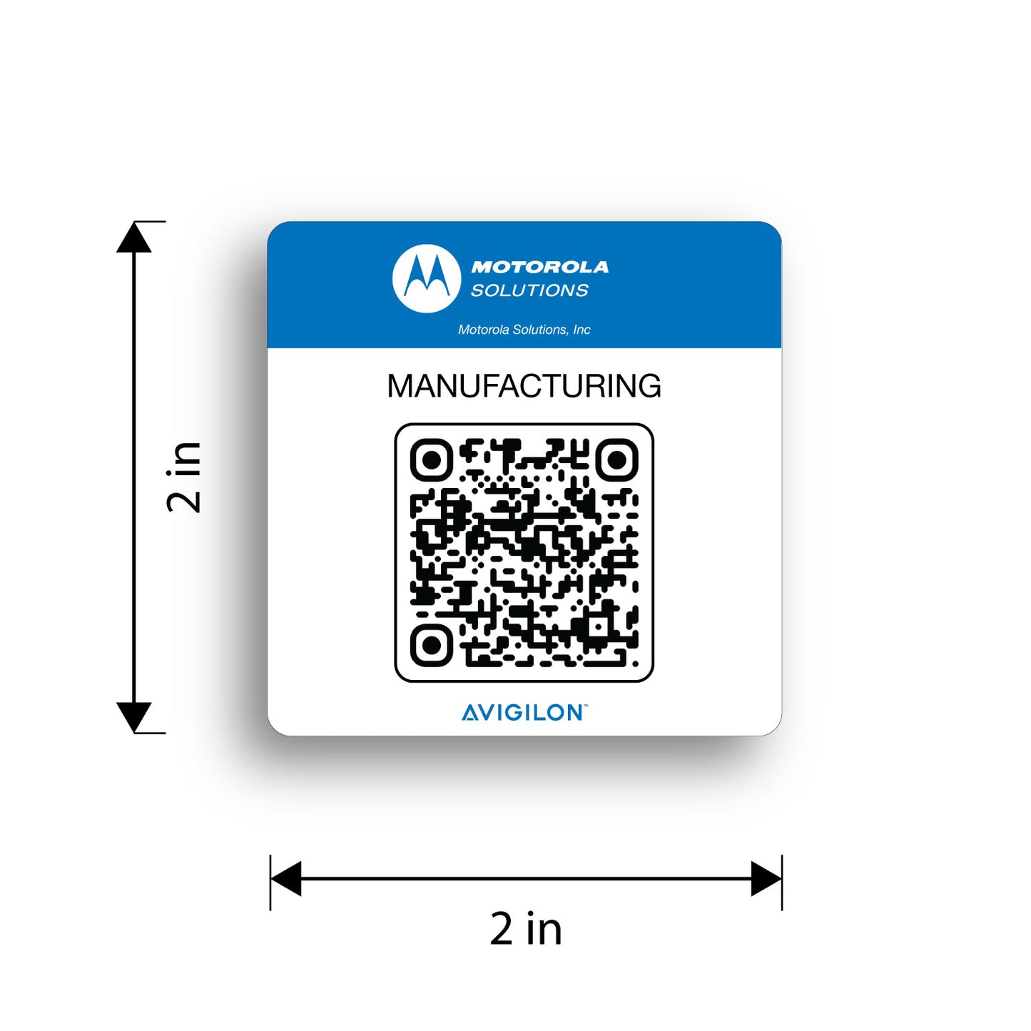 2 weeks production 100pc Avigilon Manufacturing Industry QR Stickers