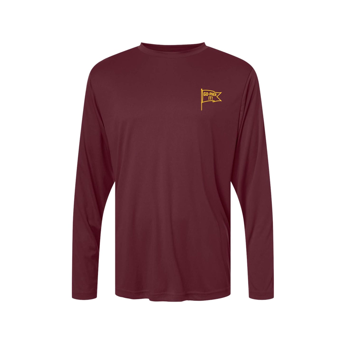 Go-pher it! SPF Long Sleeve Performance LS Tee - Maroon