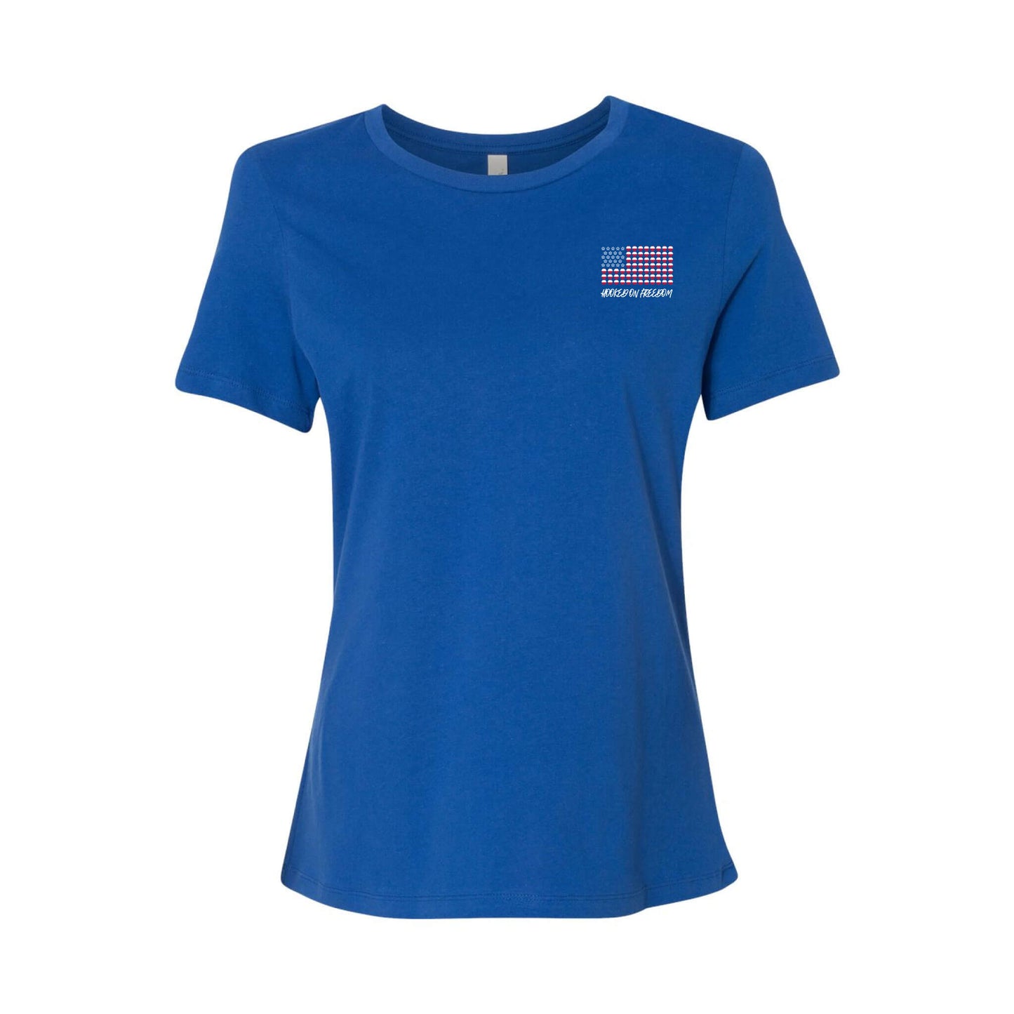 4th of July Fishing Tee - Hooked On Freedom Bobber Fishing Shirt (Women's)