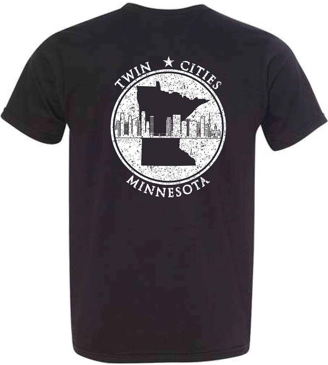 Modern Envy designed Twin Cities t shirt back view
