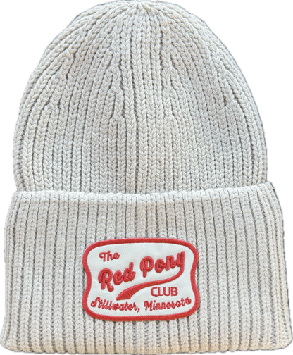Stillwater Red Pony Club Retro Patch Cream Beanie