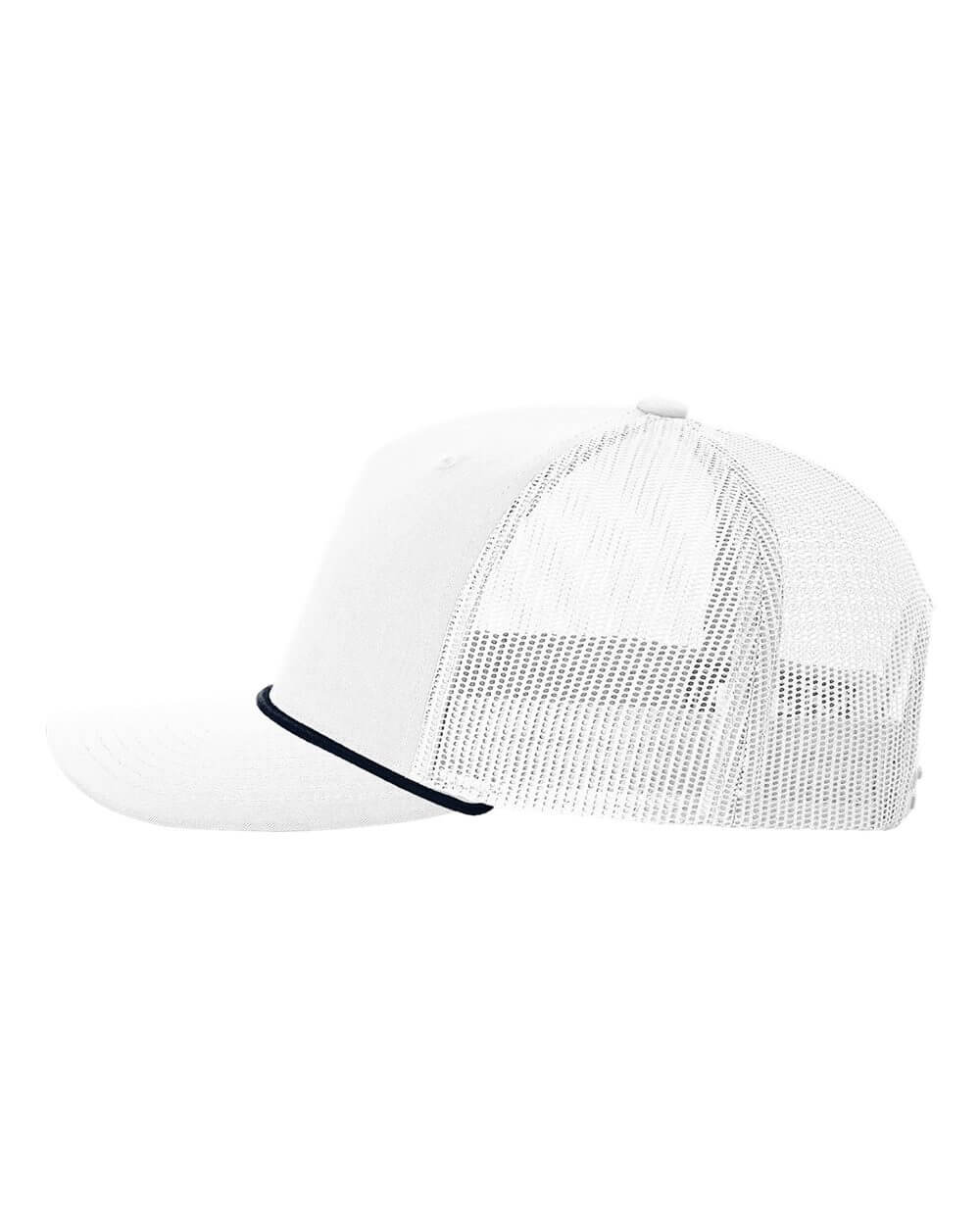 MSP White Trucker Hat with Navy Rope accent featuring the Paint Splatter Airplane Silicone Patch