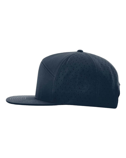 MSP Navy Performance 7 Panel Hat featuring the Never Stop Exploring Silicone Patch