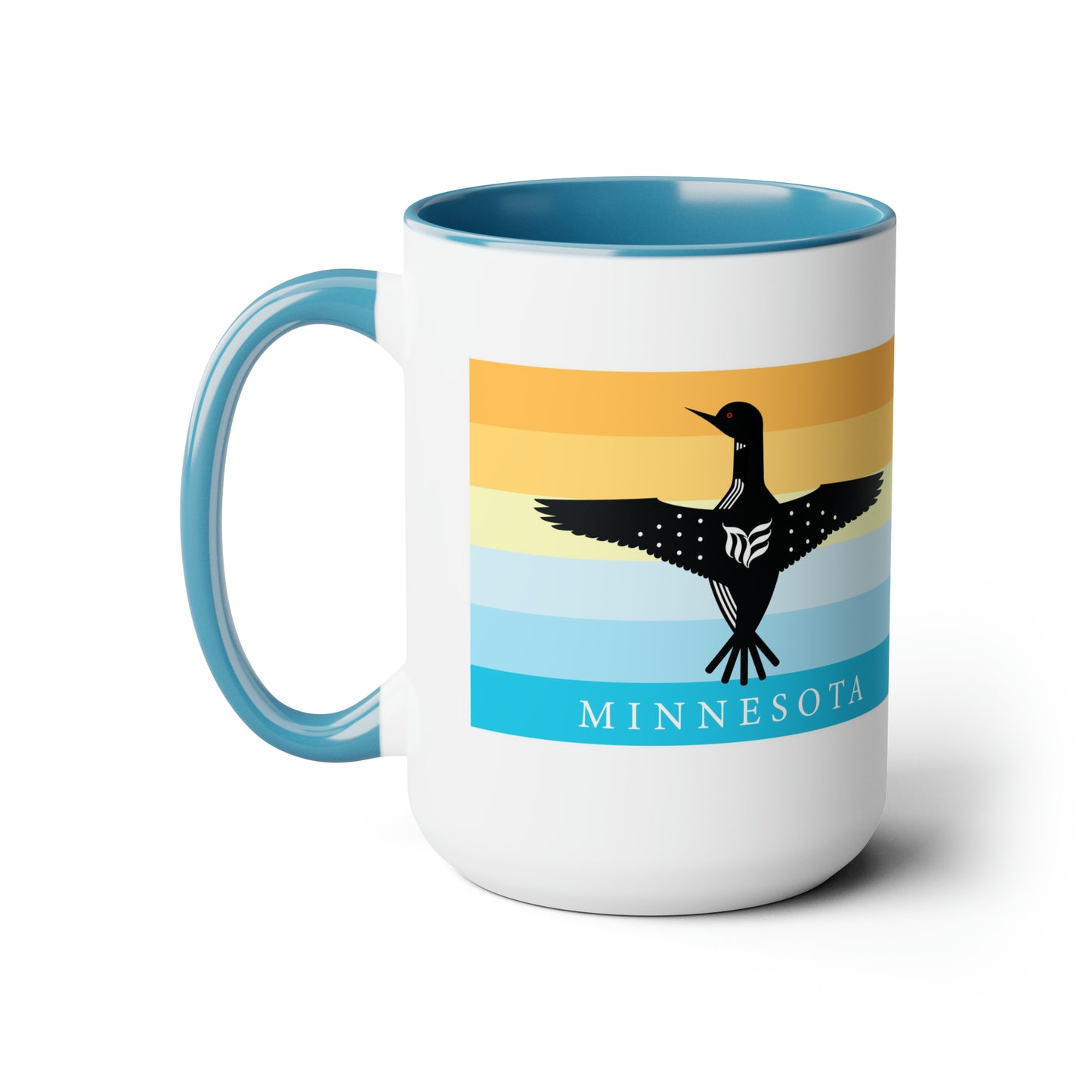 Modern Envy Loon Two-Tone Coffee Mugs, 15oz