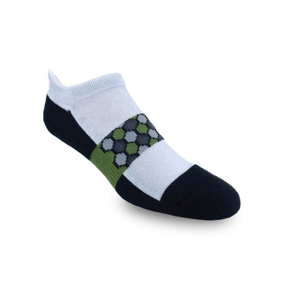 Elevated comfort ankle socks Tricolor Hexagon Pattern