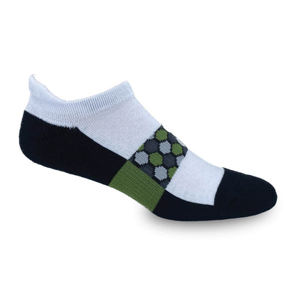 Elevated comfort ankle socks Tricolor Hexagon Pattern