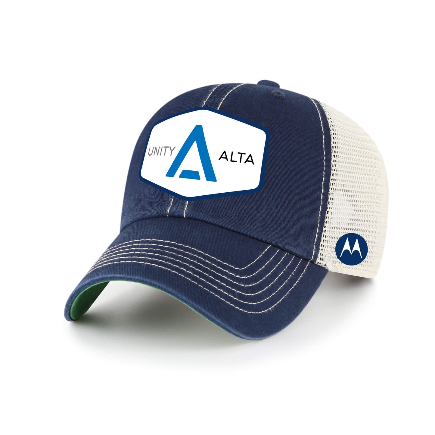 3-4 weeks production 10pc Avigilon PVC USA Blue outline 47 Brand Trowler Trucker Navy