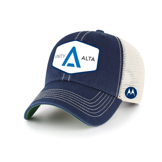 3-4 weeks production 10pc Avigilon PVC USA Blue outline 47 Brand Trowler Trucker Navy