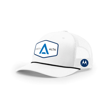 3-4 weeks production 10pc Avigilon PVC USA Blue outline Trucker Navy Rope
