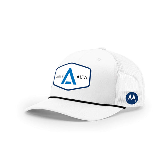 3-4 weeks production 10pc Avigilon PVC USA Blue outline Trucker Navy Rope