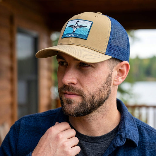 Minnesota Flag and Loon Patch on Richardson 112 Hat