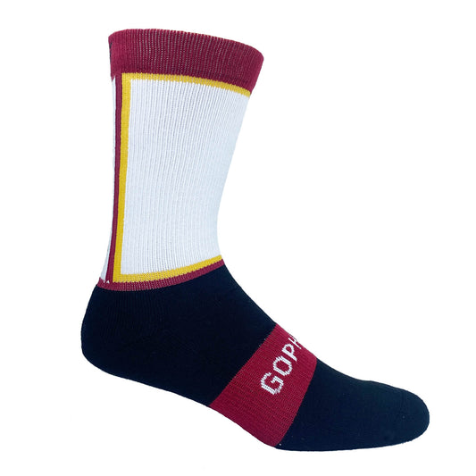 Good Fortune arch band crew sock Black with White