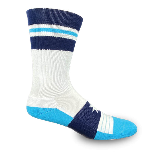 Northstar Minnesota Flag Crew Socks in lIght and dark Blue