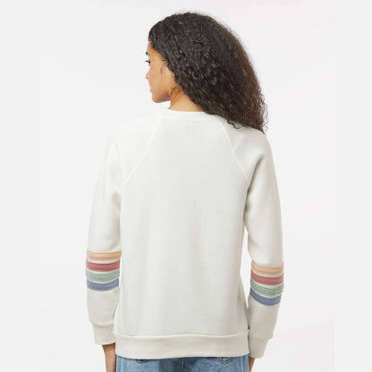 Stripe Sleeve Crew Sweatshirt with Silicone Loon