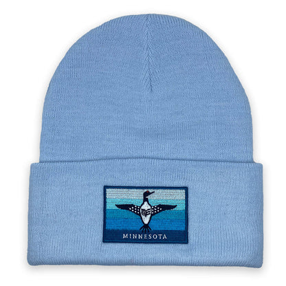 Cuffed beanie Light Blue with Blue Loon Embroidery Patch