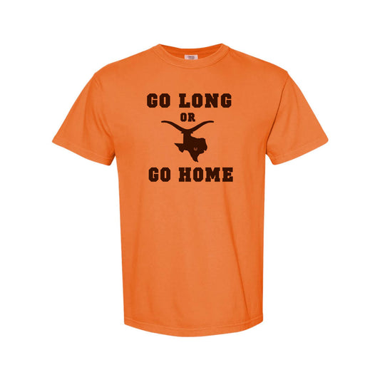 Texas Longhorn Inspired Go Long or Go Home Tee - Burnt Orange