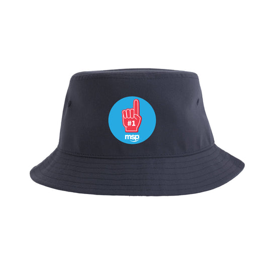 MSP Navy Bucket Hat featuring Number 1 Silicone Patch