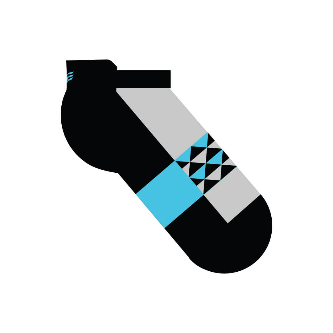 Elevated comfort ankle socks Ice Blue Gray and Black