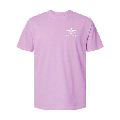 Minnesota Loon White Vintaged Violet T-Shirt Unisex Cotton Colors 1717