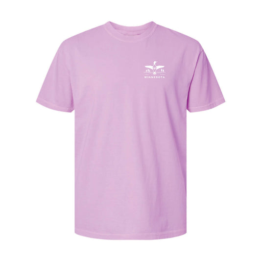 Minnesota Loon White Vintaged Violet T-Shirt Unisex Cotton Colors 1717
