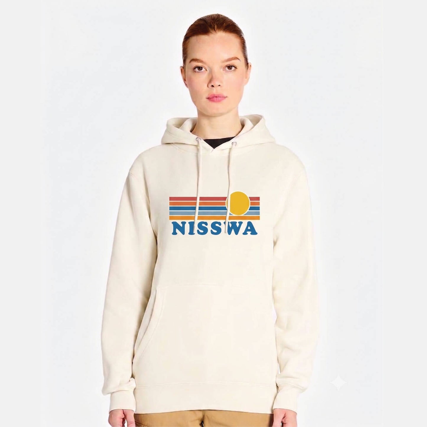 Nisswa Minnesota Retro Graphic Hoodie in Tofu
