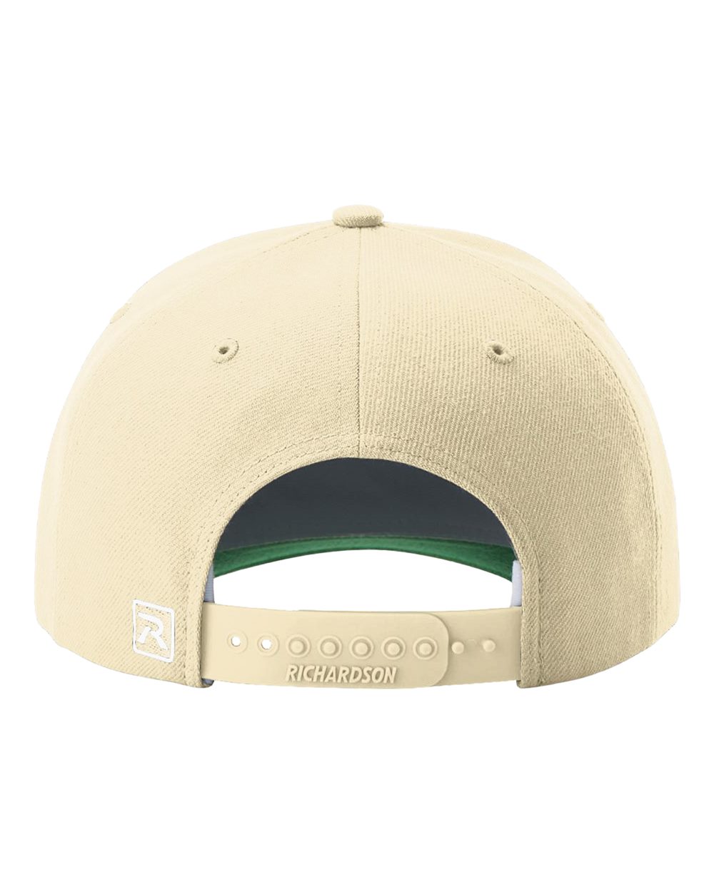 Beige cap with a visible brand logo on a white background