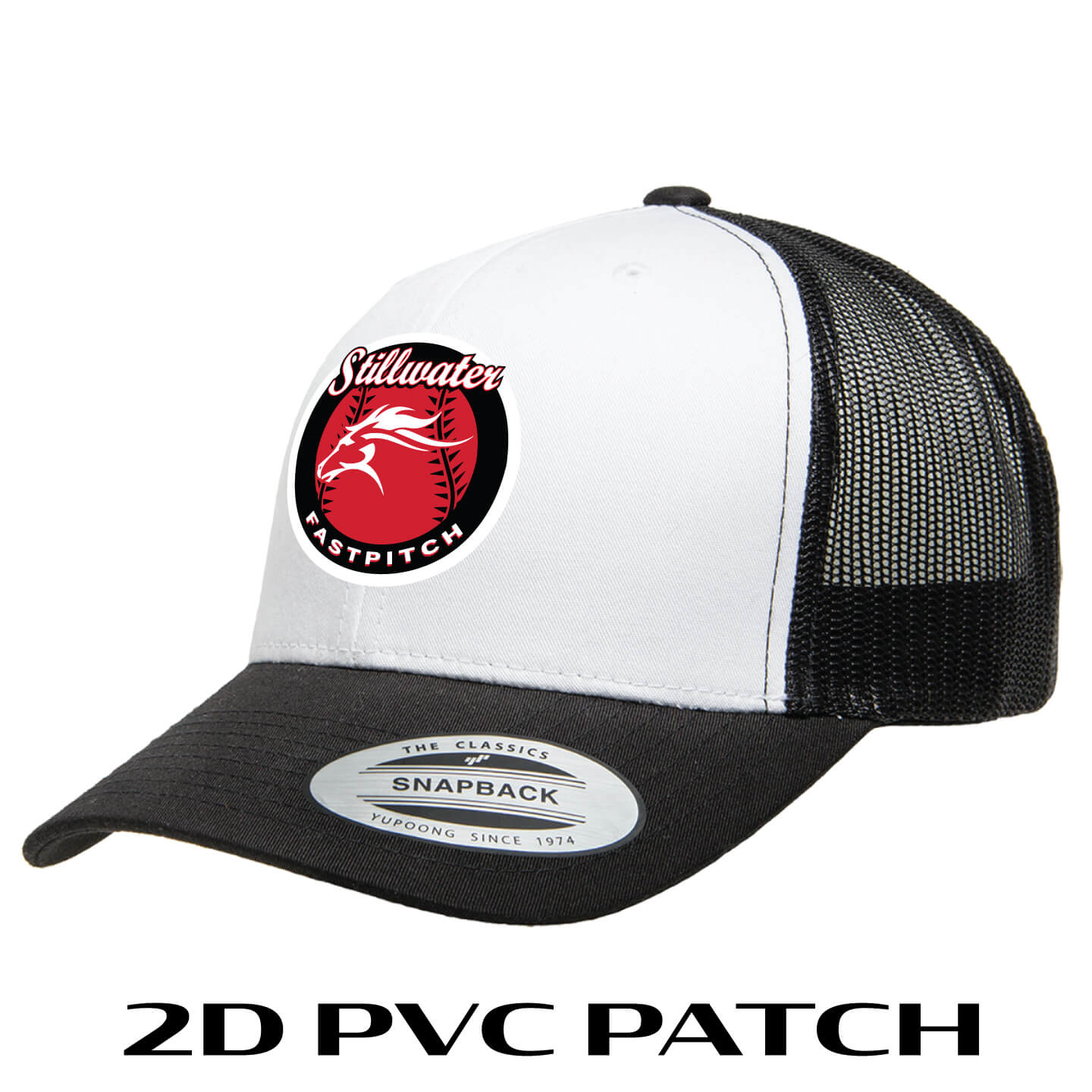 White and Black Trucker with Stillwater PVC Patch