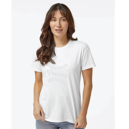 Stillwater Ponies let's play ball woman's Next Level T Shirt
