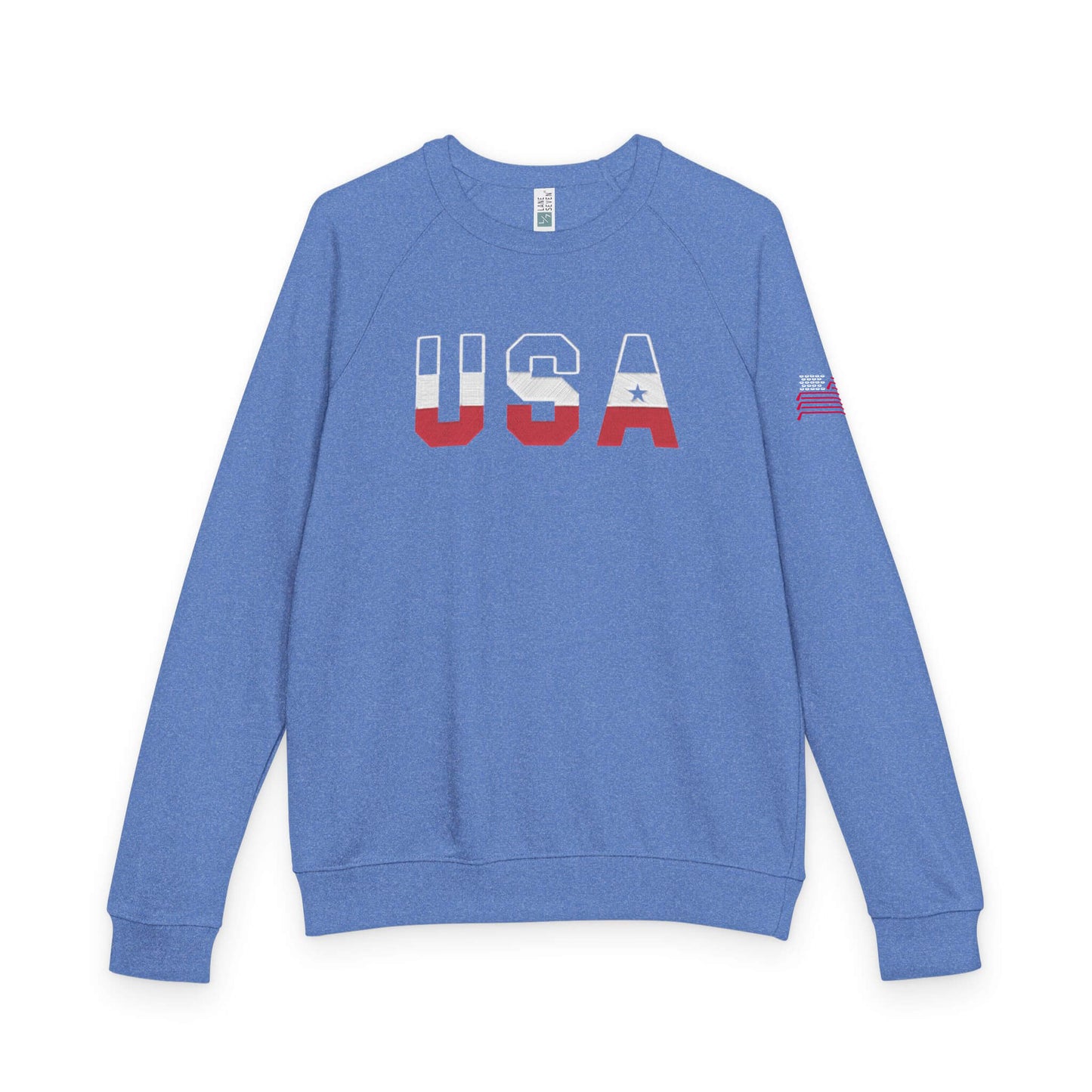 USA Hockey Royal Crewneck flat front view