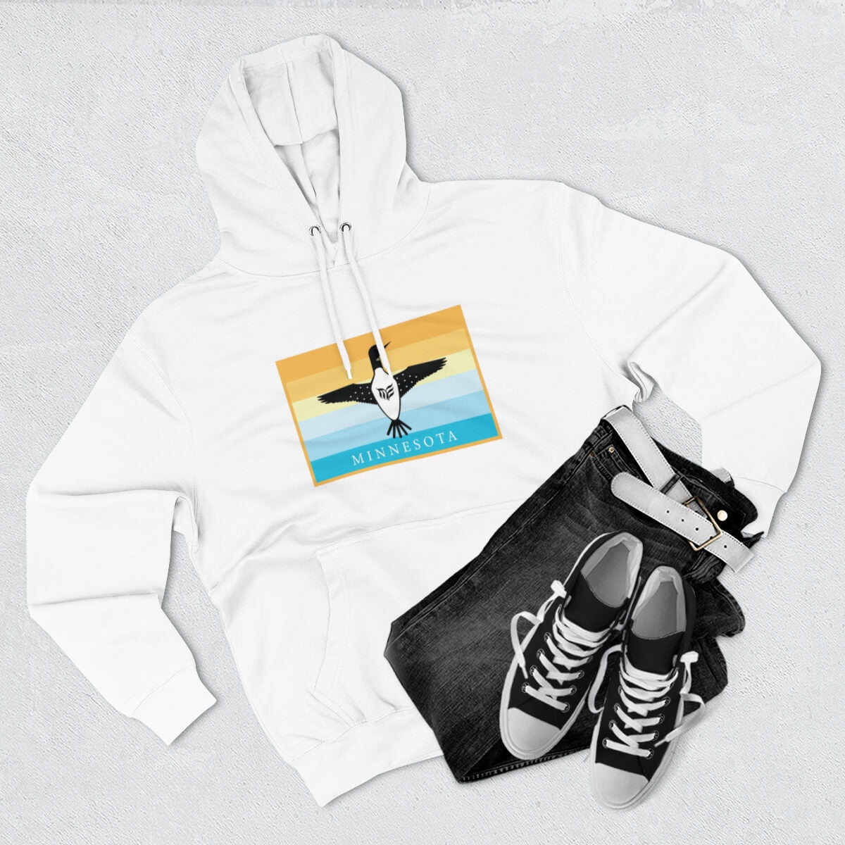 Modern Envy Loon White hoodie front flat view