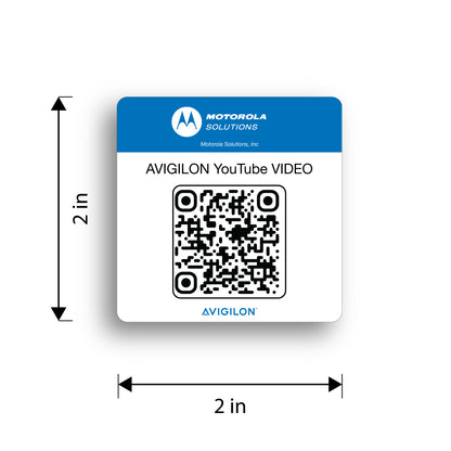 2 weeks production 100pc Avigilon YouTube Video QR Stickers