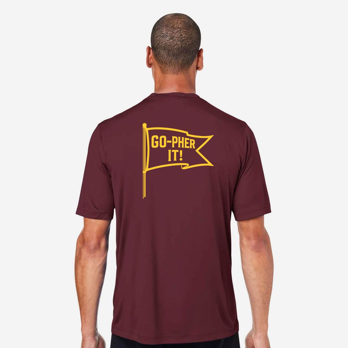 Go-pher it! SPF Short Sleeve Performance Tee - Maroon