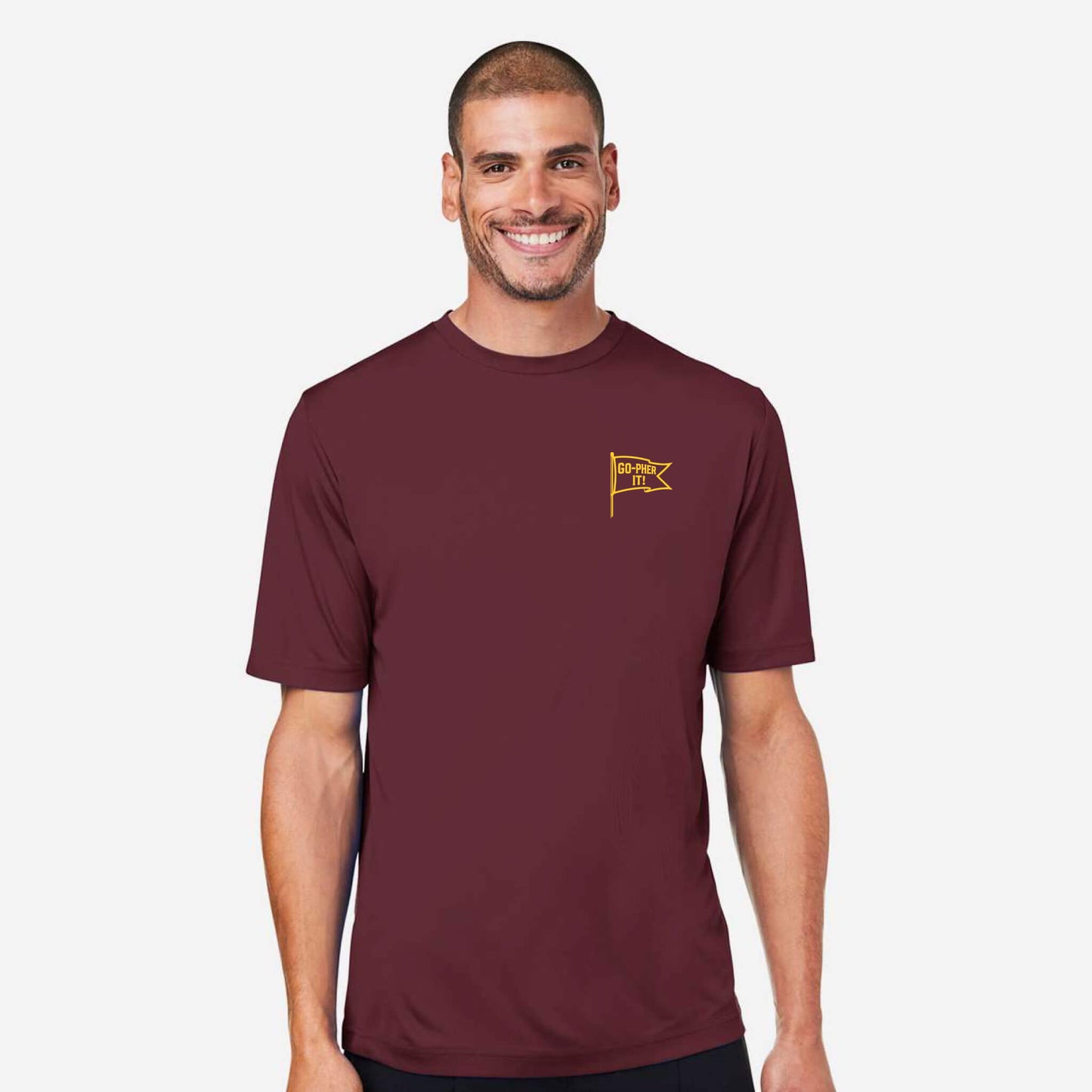 Go-pher it! SPF Short Sleeve Performance Tee - Maroon