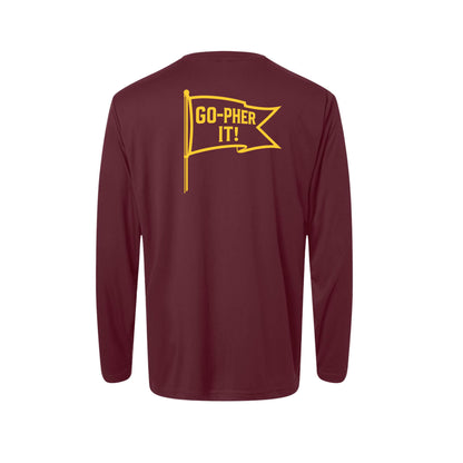 Go-pher it! SPF Long Sleeve Performance LS Tee - Maroon