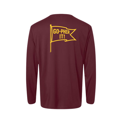 Go-pher it! SPF Long Sleeve Performance LS Tee - Maroon