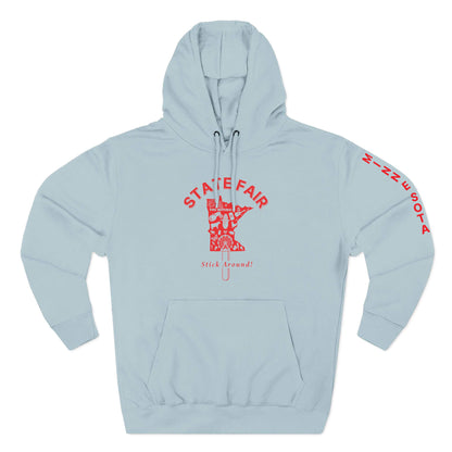 Minnesota State Fair Stick Around Blue Mist Unisex premium mid-weight hoodie