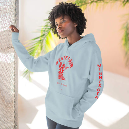 Minnesota State Fair Stick Around Blue Mist Unisex premium mid-weight hoodie