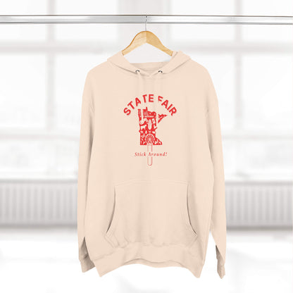 Minnesota State Fair Stick Around Pale Pink Unisex premium mid-weight hoodie